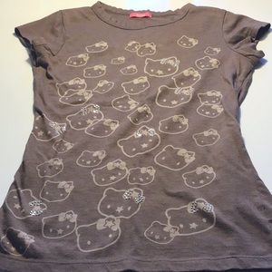 Girls Brown Hello Kitty shirt size small kid